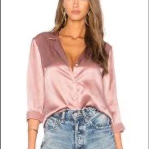 Amanda Uprichard Silk Yvonne Top in Henna